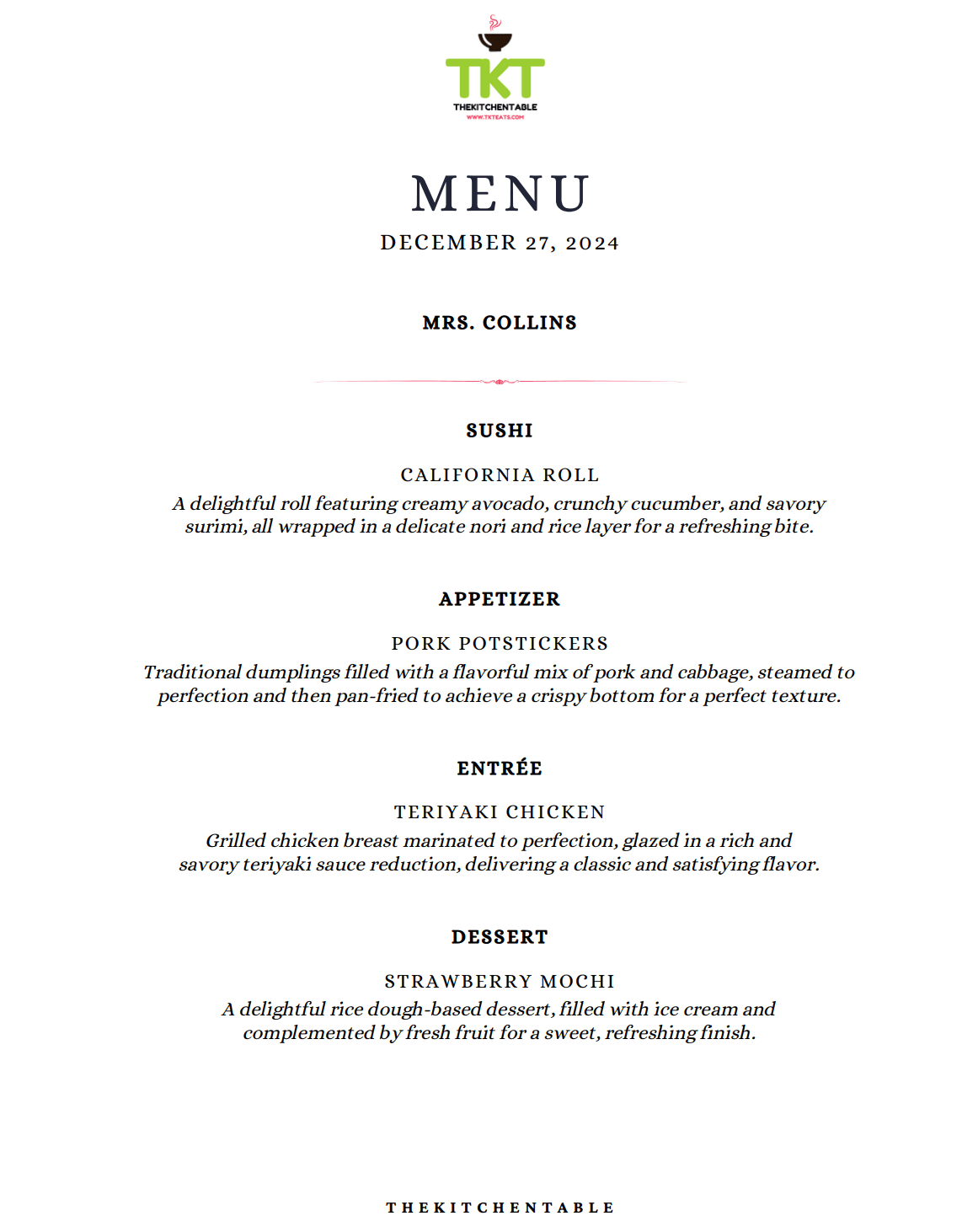 Menu 2