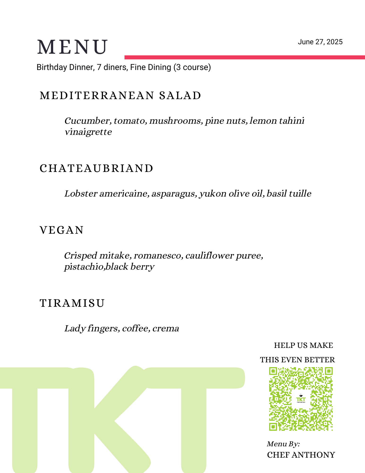 Menu 7